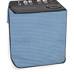 The Furnishing Tree Washing Machine Cover Pin Check Pattern Blue Compatible for Whirlpool 6.5Kg Sem-picture-33