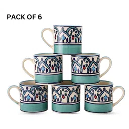 VarEesha The Royal Crown Blue Ceramic Tea/Coffee Cups Set of Six image 5