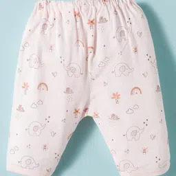 Zero Sinker Knit Full Sleeves Night Suit With Animal Print - Peach image 5