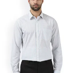 Park Avenue Men Blue Slim Fit Checked Formal Shirt-picture-28