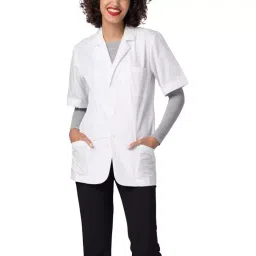 SCHOFIC Lab Coat Half Sleeves Unisex with 3 Pockets White for Students, Doctor and Nurse Size - XL (Pack of 5) image 3