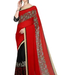 Moda Rapido women Floral Poly Georgette Saree-image-39