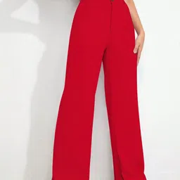 BAESD Women Relaxed Straight Leg High-Rise Non Iron Trousers-picture-40