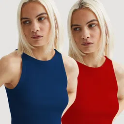 BAESD Pack Of 2 Ribbed Tank Crop Top image 2