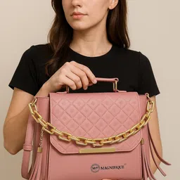 CANDY BAGS Women Textured Crossbody Tasselled Satchel Bag image 3