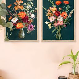 Kotart Brown & Green 2 Pieces Floral Printed Wooden Wall Arts-picture-34