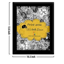 TIED RIBBONS Black & White Printed Synthetic Fibre Framed Wall Art image 4