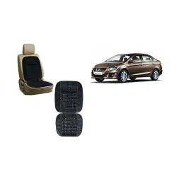 Auto Pearl Car Wooden Bead Seat Cushion with Grey Velvet Border Compatible for Ciaz - Set of 2 Pcs-picture-45