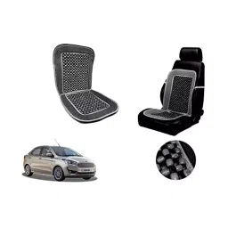 Auto Pearl Car Wooden Bead Seat Cushion with Grey Velvet Border Compatible for Ford Aspire-picture-19