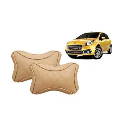 Auto Pearl Beige Dots CV Car Neck Rest Pillow Compatible for Fiat Punto Evo-picture-39
