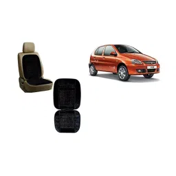 Auto Pearl Car Wooden Bead Seat Cushion with Velvet Border Compatible for Tata Indica 2 Pcs-picture-13