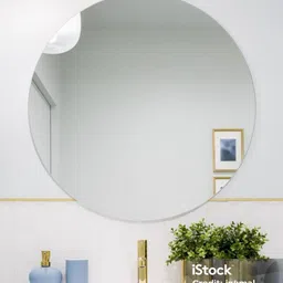 ARYAANSH White Round Glass Wall Mounted Bathroom Mirror-image-15