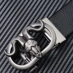 WINSOME DEAL Men Textured Slider Buckle Closure Belt image 5