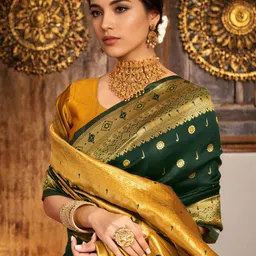 KALINI Woven Design Zari Paithani Saree image 2