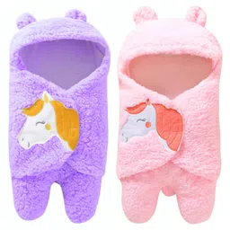 Luvlittle Wearable Hooded Blanket Pack Of 2 - Purple & Pink-picture-13