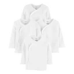 Carter's Full Sleeves Solid Colour Jhablas Pack of 5 - White-picture-24