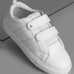 Pine Kids School Shoes with Velcro Closure - White-image-62
