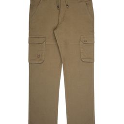 CAVIO Cotton Linen Woven Solid Cargo Pants - Khaki-picture-16