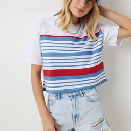 Happiness istanbul Women Striped Round Neck Cotton T-Shirt-picture-22