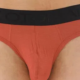 OTOMAN Pack Of 2 Mid Rise Breathable Briefs2-SOLID-BRIEF-ORANGE-S image 3