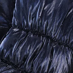 Babyhug Woven Full Sleeves Front Open Padded Hooded Jacket With Solid Colour & Ears Applique - Navy Blue image 3