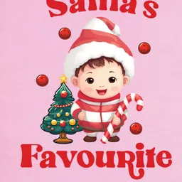 FFlirtygo Christmas Theme Cotton Full Sleeves Santa Favourite Printed Romper - Pink image 4