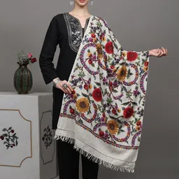 Exotic India Floral Embroidered Shawl-picture-43