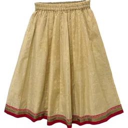 Twisha Woven Sleeveless Floral Embroidered Choli Lehenga Set - Red & Biege image 5