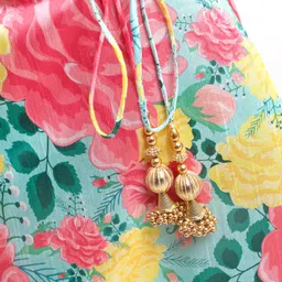 Teentaare Sleeveless Choli & Lehenga With Net Dupatta Floral Print - Yellow & Multicolor image 5