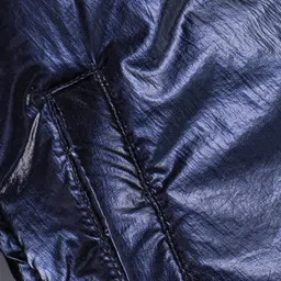 Babyhug Woven Full Sleeves Front Open Padded Hooded Jacket With Solid Colour & Ears Applique - Navy Blue image 5