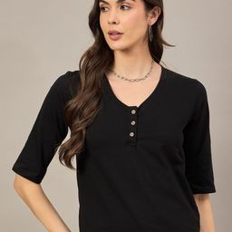 R.Code by The Roadster Life Co. Henley Neck Cotton Regular Fit T-shirt-picture-28