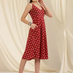Zenava by Myntra Polka Dot Print A-Line Dress-image-32