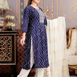 BAESD Girls Ethnic Motifs Printed Round Neck Pure Cotton Kurta-picture-11