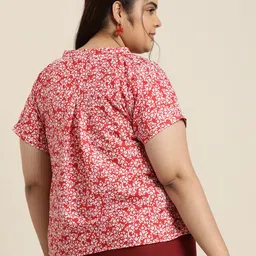 Sztori Plus Size Floral Printed Casual Shirt image 3