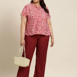 Sztori Plus Size Floral Printed Casual Shirt image 2