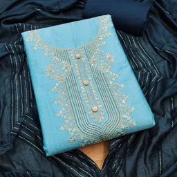 MANVAA Embellished Unstitched Dress Material image 2