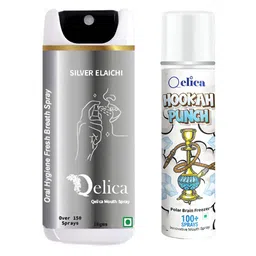 Qelica Set Of 2 Silver Elaichi & Hookah Punch Mouth Freshener Spray 10 g Each-image-17
