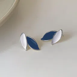 KRENOZSilver Plated Leaf Shaped Studs-image-39