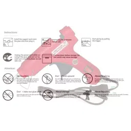 CRAFTYGUN 20 W Glue Gun with 12 Sticks ON OFF Switch & Indicator 7 mm Stick Diameter Red, SH_(RED)MINI-20WWT-12-ST image 5