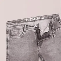 SUI DHAGA Men Narrow Relaxed Fit Mid-Rise Light Fade Stretchable Jeans image 4