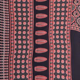 KALINI Black Pure Crepe Printed Sarees image 4