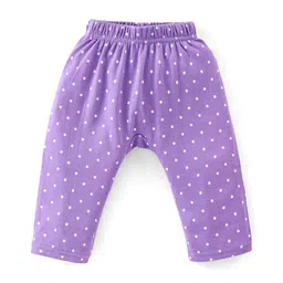 Babyhug Cotton Full Length Diaper Pants Star & Deer Print Pack Of 3 - Maroon Purple & Blue image 2