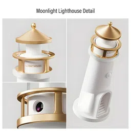 COZY VIBES Moon Lighthouse Projector With Remote Control Night Light Rechargeable LED Moon Lamp for Kids, Bedroom - Perfect Christmas, Birthday Gift for Boys & Girls - PACK OF 1 - COLOR MAY VARY image 2