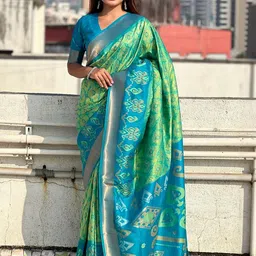 ELITE WEAVES Woven Design Zari Silk Blend Patola Saree-picture-35