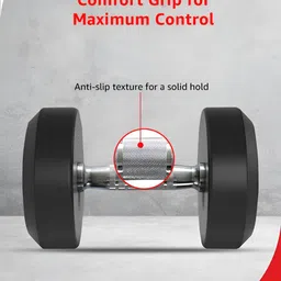 PowerMax Fitness Set Of 2 Round Fixed Weight Dumbbell - 30 Kg Each image 5