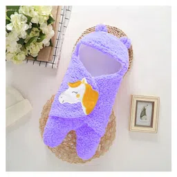 Luvlittle Wearable Hooded Blanket Pack Of 2 - Purple & White image 4