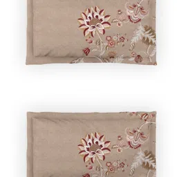 d'decor DDecor Grey Maroon Ethnic Motifs 140 TC Cotton Queen Bedsheet with 2 Pillow Covers image 4