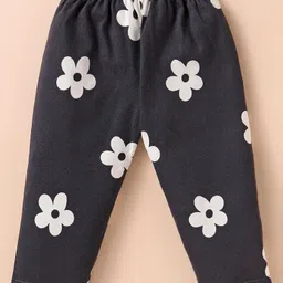 Ben Benny Interlock Knit Full Length Lounge Pant with Floral & Bear Print Pack of 2 - Black & Light Blue image 4