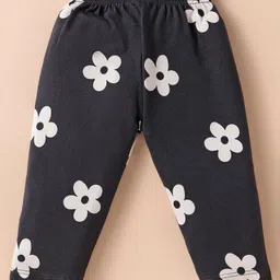 Ben Benny Interlock Knit Full Length Lounge Pant with Floral & Bear Print Pack of 2 - Black & Light Blue image 5