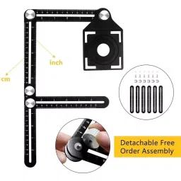 GENERIC Magnetic Multi-Angle Measuring Device Black 120 cm Length Plastic & Steel Hand Grip for Home & Professional Use, image 2